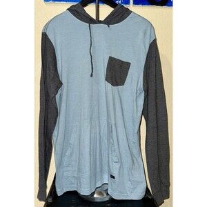 RVCA Hoodie Men's Large Blue Gray Pullover Outdoor Lightweight Hooded Adult